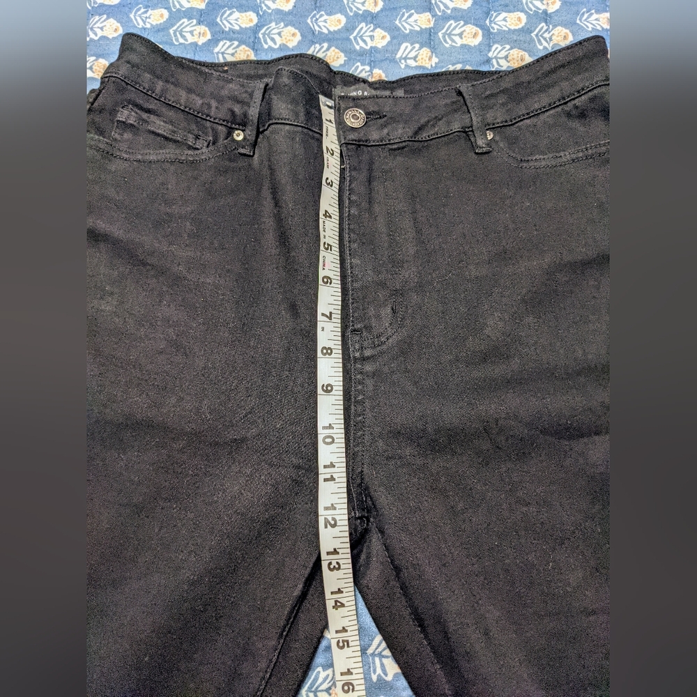 Flying Banana Black High Waist Bootcut Flare Stretch Jeans sz 16 Short - Picture 5 of 14